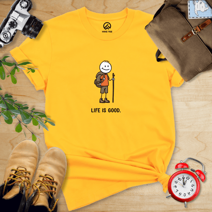 Hike Tee T-Shirt Gold / S Life Is Good Shirt