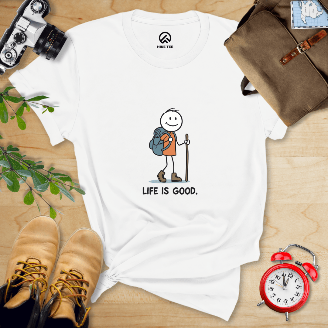 Hike Tee T-Shirt White / S Life is Good Shirt