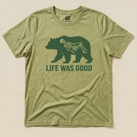 Printify T-Shirt Heather Green / S Life Was Good Shirt