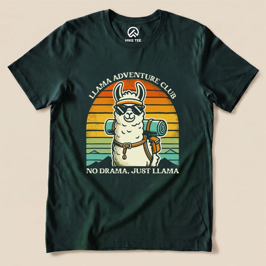 Llama Adventure Club Hiking Shirt Hike Tee T-Shirt Forest / S
