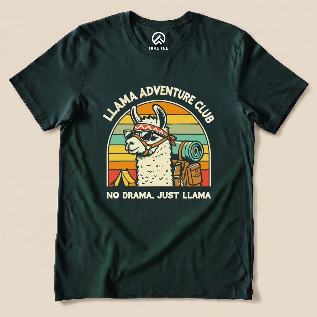Llama Adventure Club No Drama Shirt Hike Tee T-Shirt Forest / S