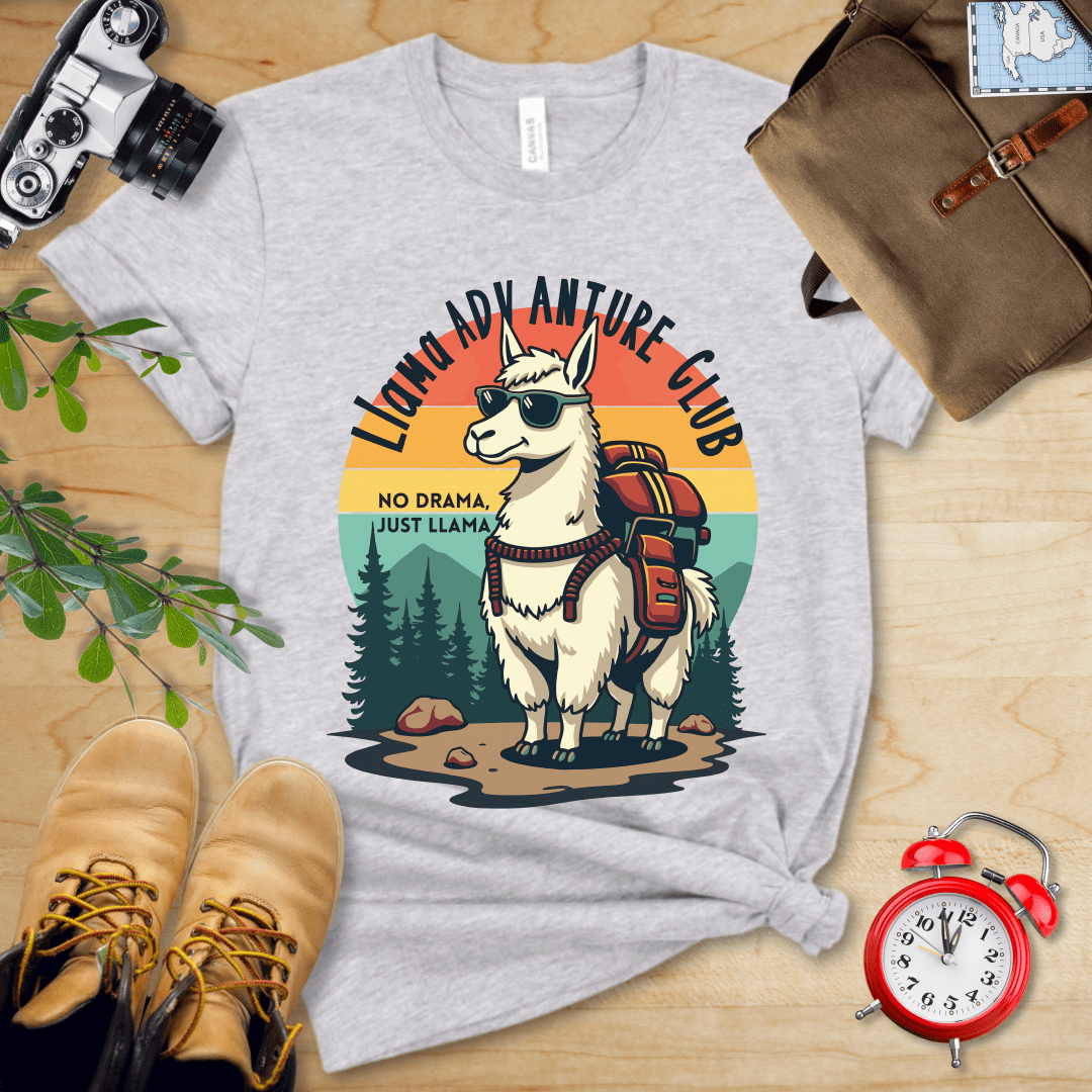 Hike Tee T-Shirt Athletic Heather / S Llama Adventure Club Shirt