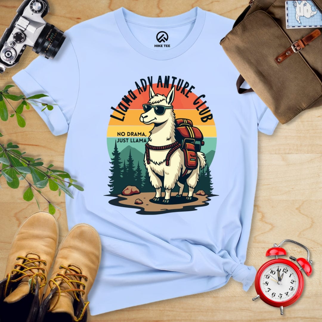 Hike Tee T-Shirt Baby Blue / S Llama Adventure Club Shirt
