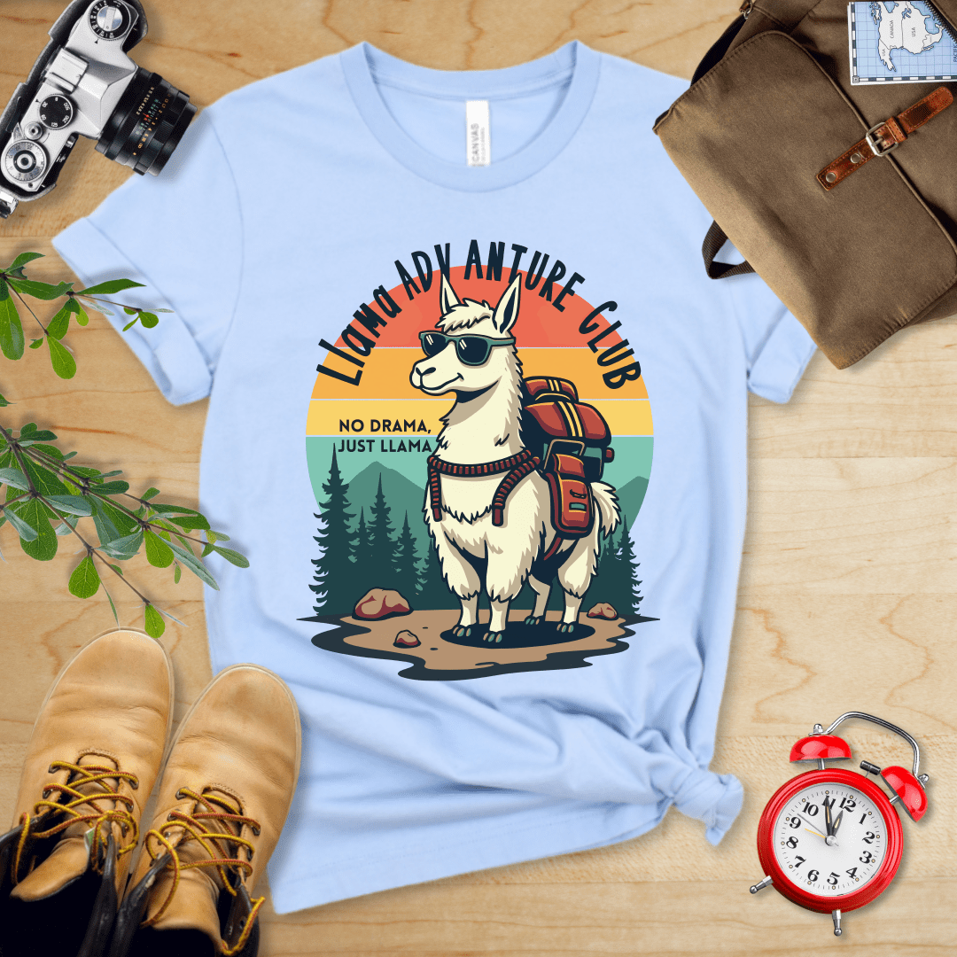 Hike Tee T-Shirt Baby Blue / S Llama Adventure Club Shirt