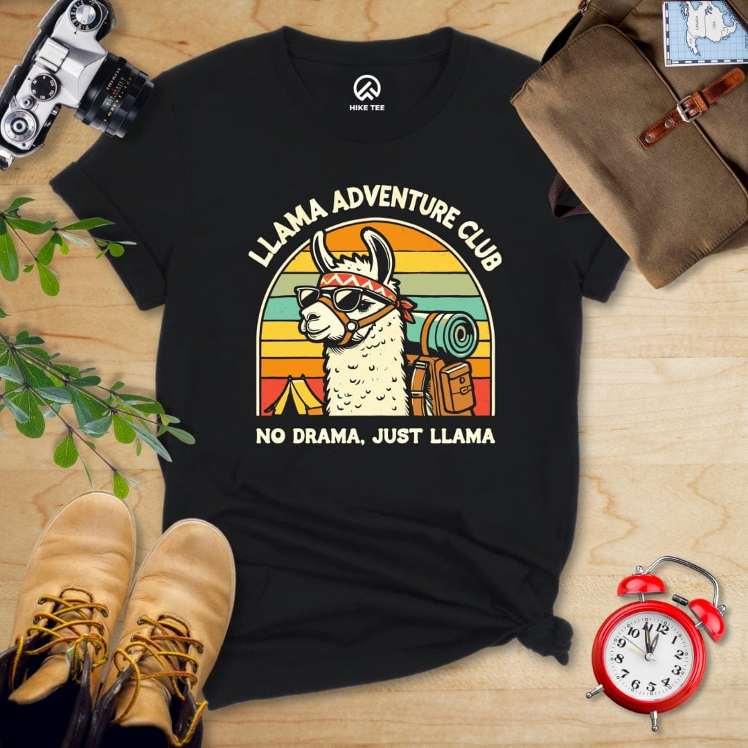 Hike Tee T-Shirt Black / S Llama Adventure Club Shirt
