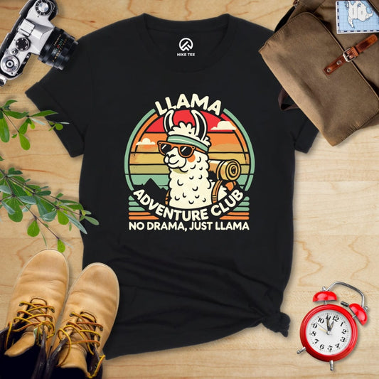 Hike Tee T-Shirt Black / S Llama Adventure Club Shirt