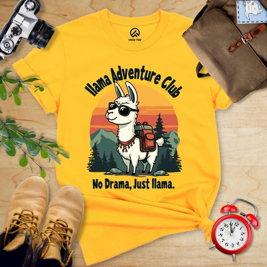 Hike Tee T-Shirt Gold / S Llama Adventure Club Shirt