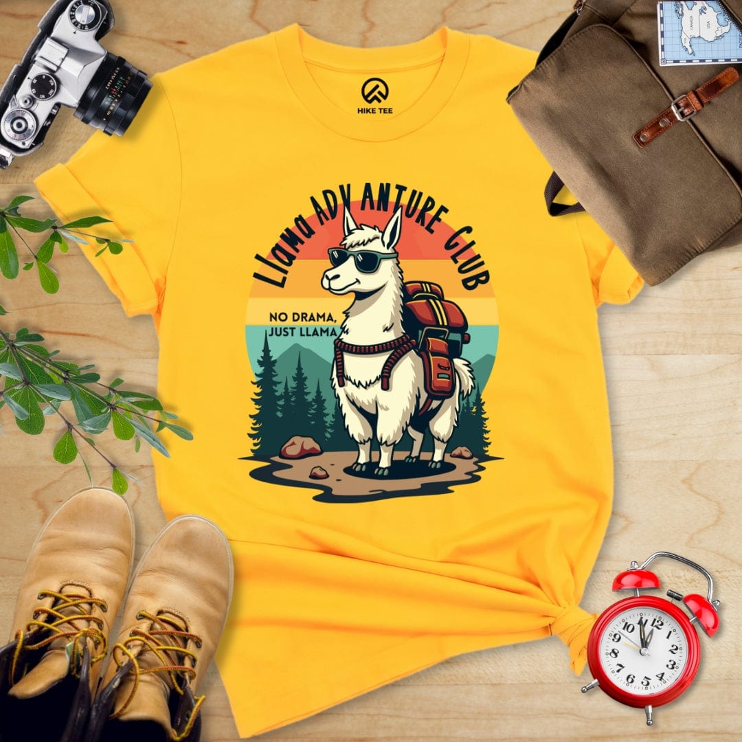 Hike Tee T-Shirt Gold / S Llama Adventure Club Shirt