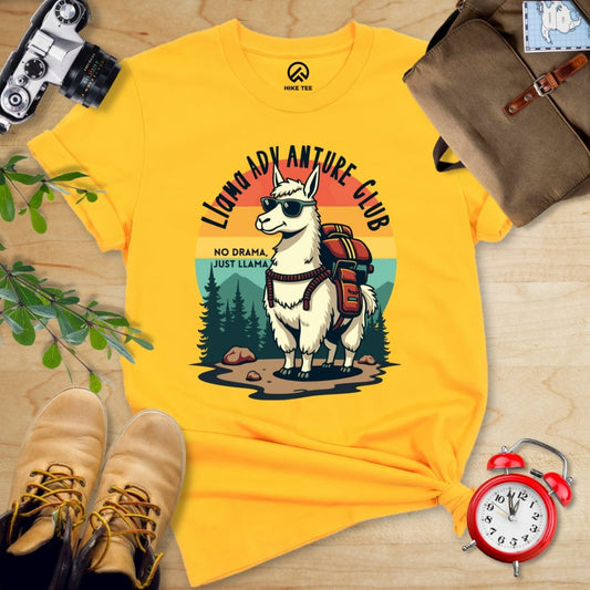 Hike Tee T-Shirt Gold / S Llama Adventure Club Shirt
