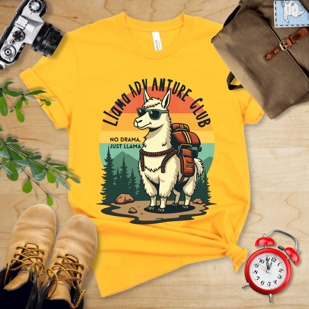 Hike Tee T-Shirt Gold / S Llama Adventure Club Shirt