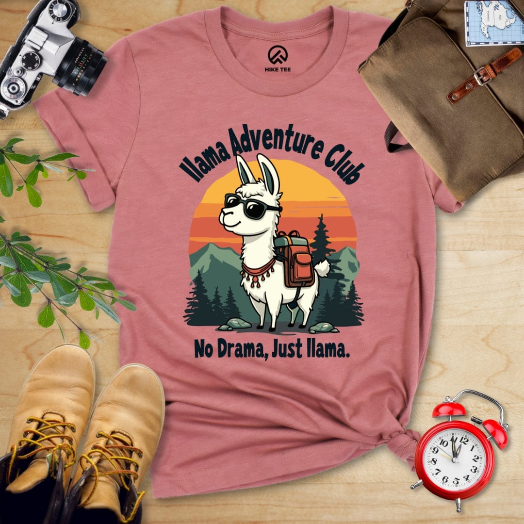 Hike Tee T-Shirt Heather Mauve / S Llama Adventure Club Shirt