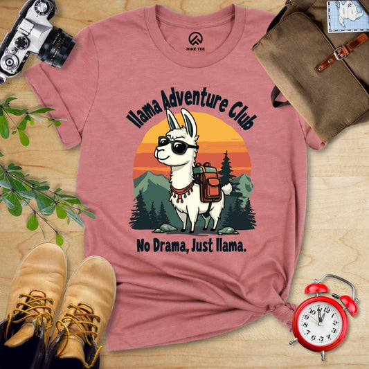 Hike Tee T-Shirt Heather Mauve / S Llama Adventure Club Shirt