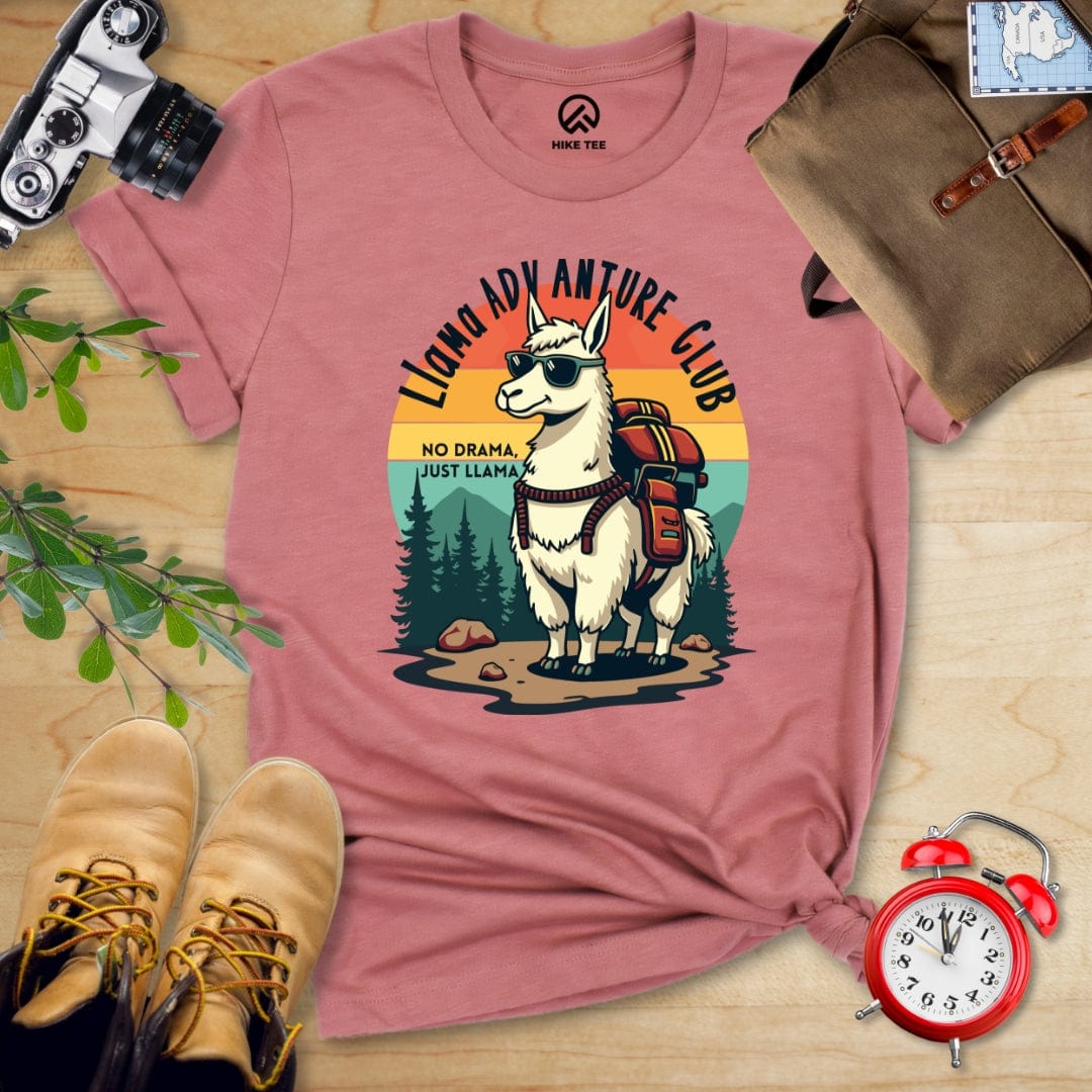 Hike Tee T-Shirt Heather Mauve / S Llama Adventure Club Shirt