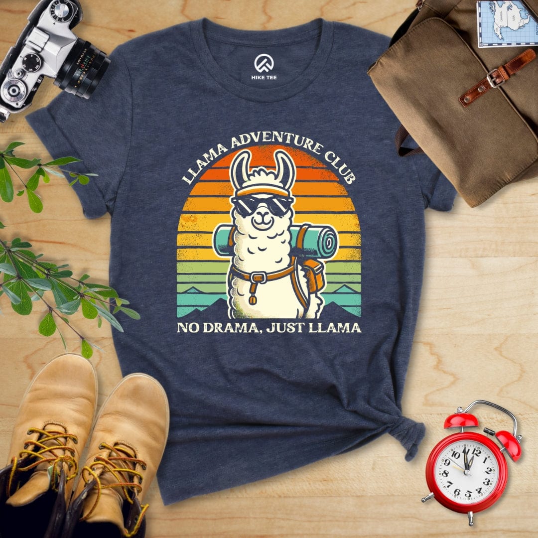 Hike Tee T-Shirt Heather Navy / S Llama Adventure Club Shirt