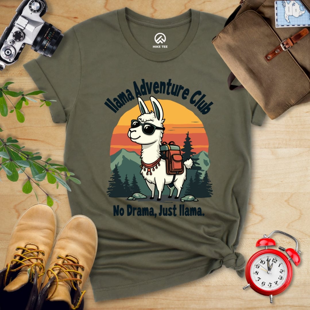 Hike Tee T-Shirt Military Green / S Llama Adventure Club Shirt