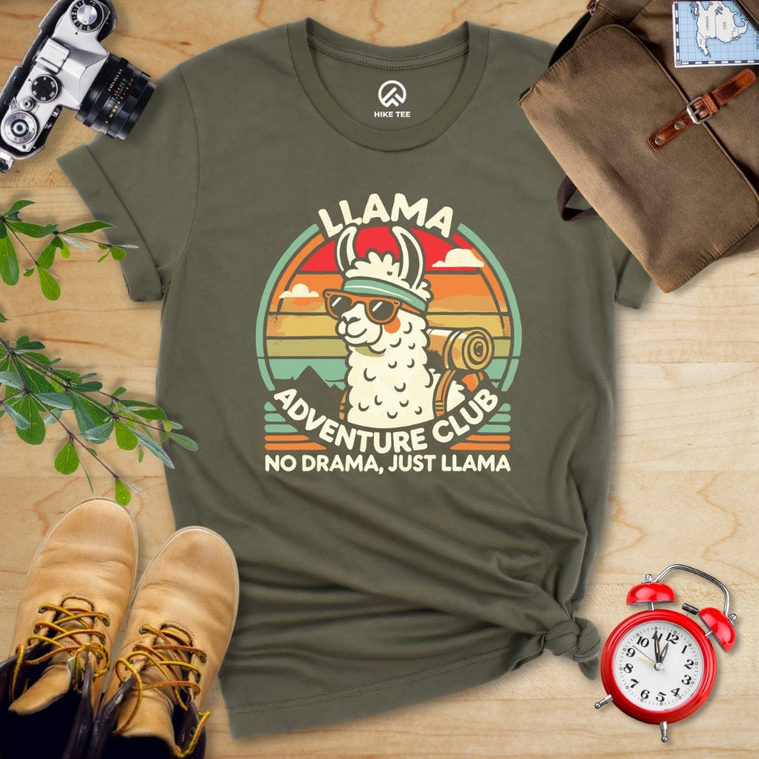 Hike Tee T-Shirt Military Green / S Llama Adventure Club Shirt