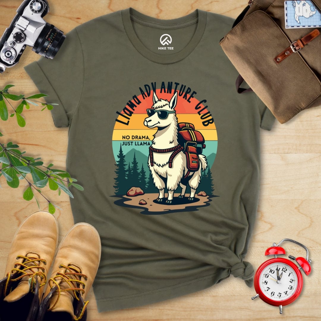 Hike Tee T-Shirt Military Green / S Llama Adventure Club Shirt