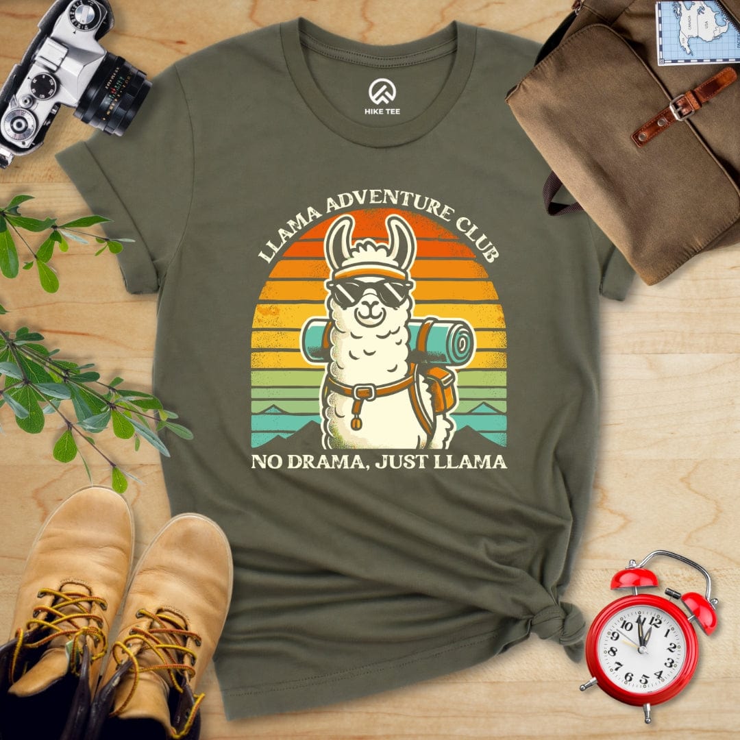 Hike Tee T-Shirt Military Green / S Llama Adventure Club Shirt