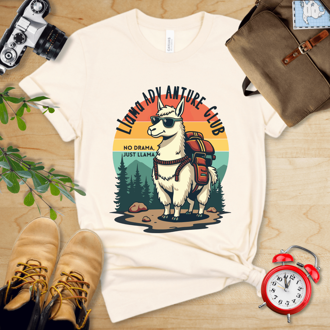 Hike Tee T-Shirt Natural / S Llama Adventure Club Shirt