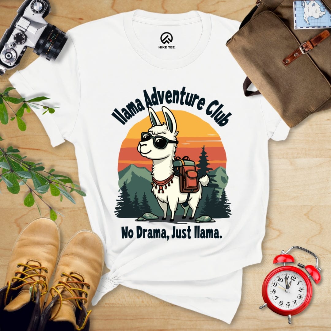 Hike Tee T-Shirt White / S Llama Adventure Club Shirt