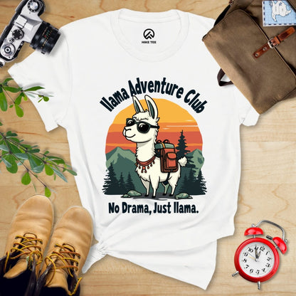Hike Tee T-Shirt White / S Llama Adventure Club Shirt