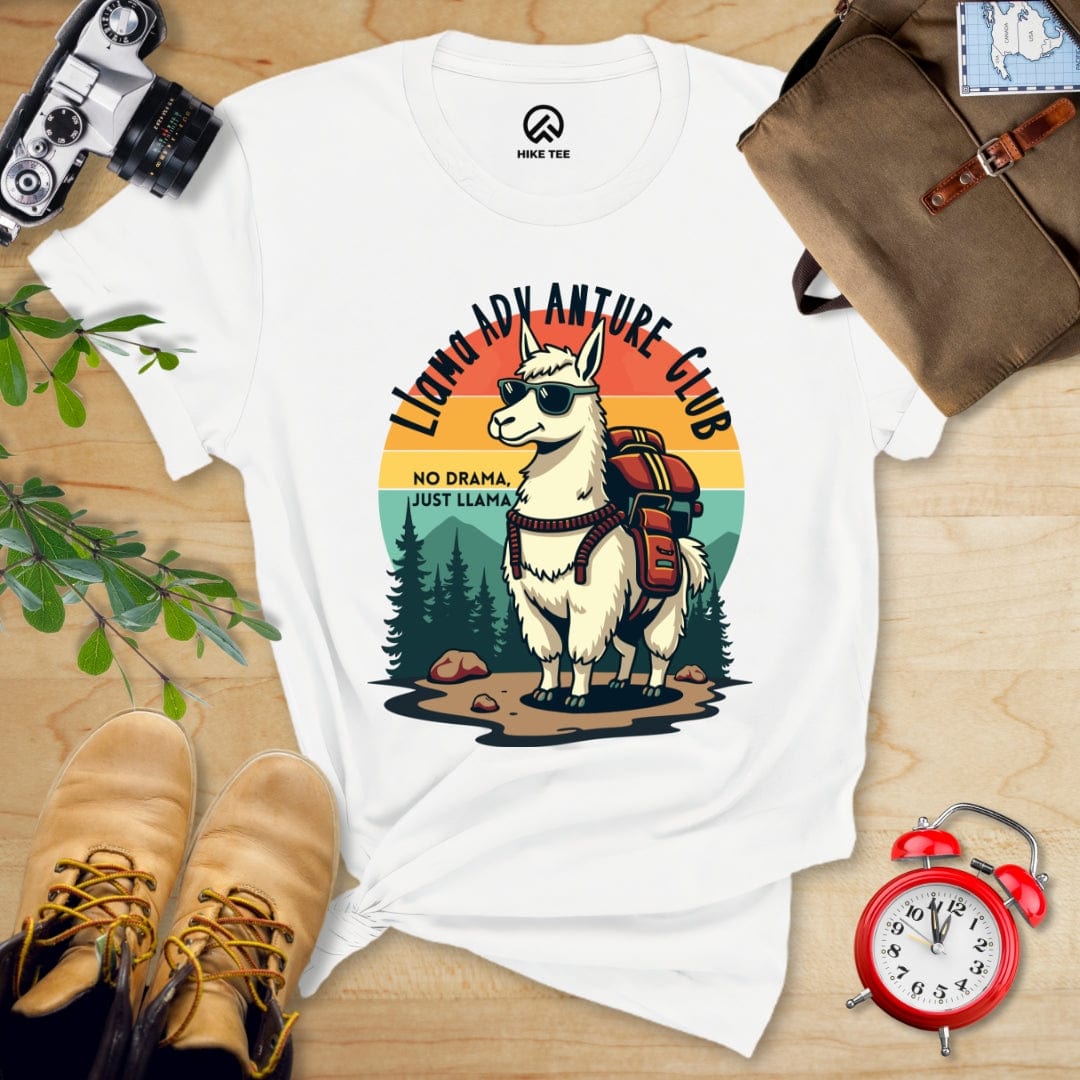 Hike Tee T-Shirt White / S Llama Adventure Club Shirt