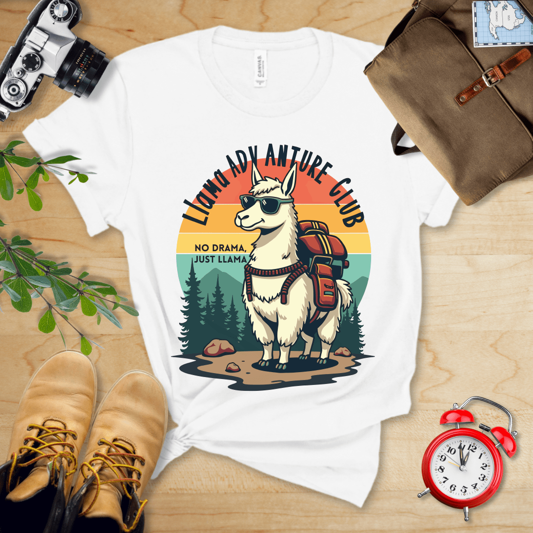 Hike Tee T-Shirt White / S Llama Adventure Club Shirt