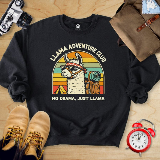 Hike Tee Sweatshirt Black / S Llama Adventure Club Sweatshirt