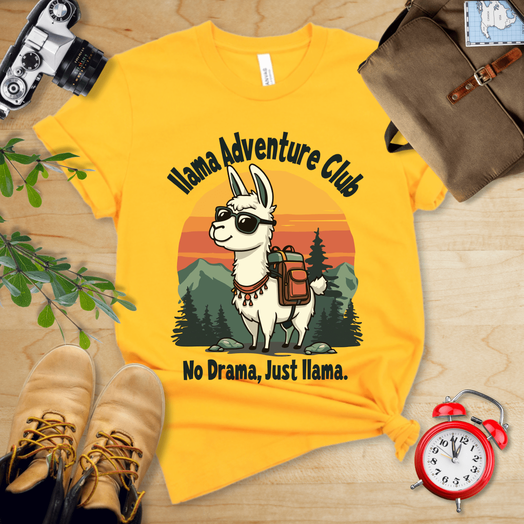 Hike Tee T-Shirt Gold / S Llama Adventure Club