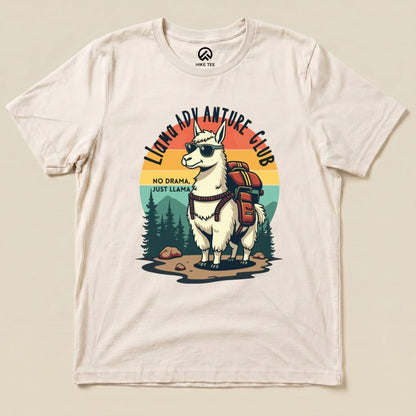 Llama Adventure Hike Club Shirt Hike Tee T-Shirt Natural / S