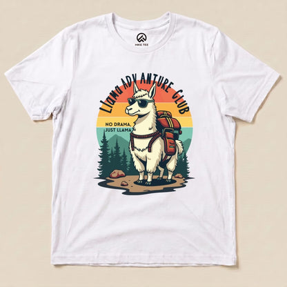 Llama Adventure Hike Club Shirt Hike Tee T-Shirt White / S
