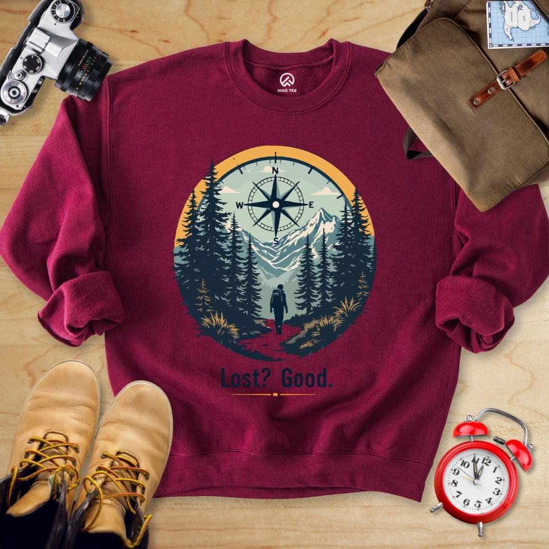 Hike Tee Sweatshirt Maroon / S Lost? Good. Sweatshirt