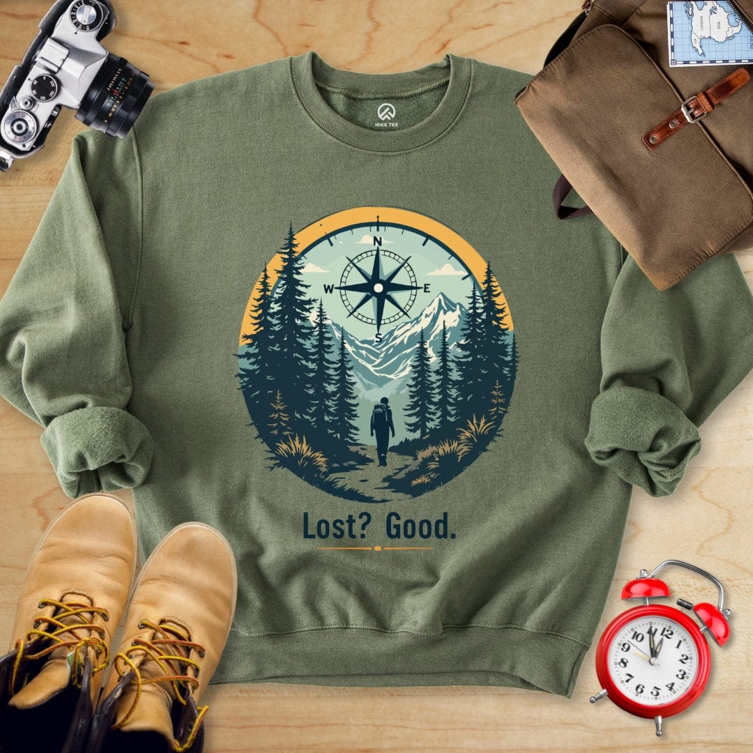 Hike Tee Sweatshirt Military Green / S Lost? Good. Sweatshirt