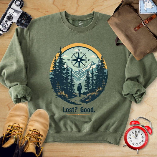 Hike Tee Sweatshirt Military Green / S Lost? Good. Sweatshirt