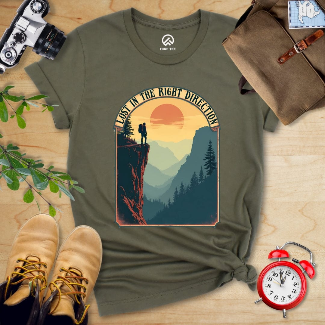 Hike Tee T-Shirt Military Green / S Lost In The Right Direction Shirt