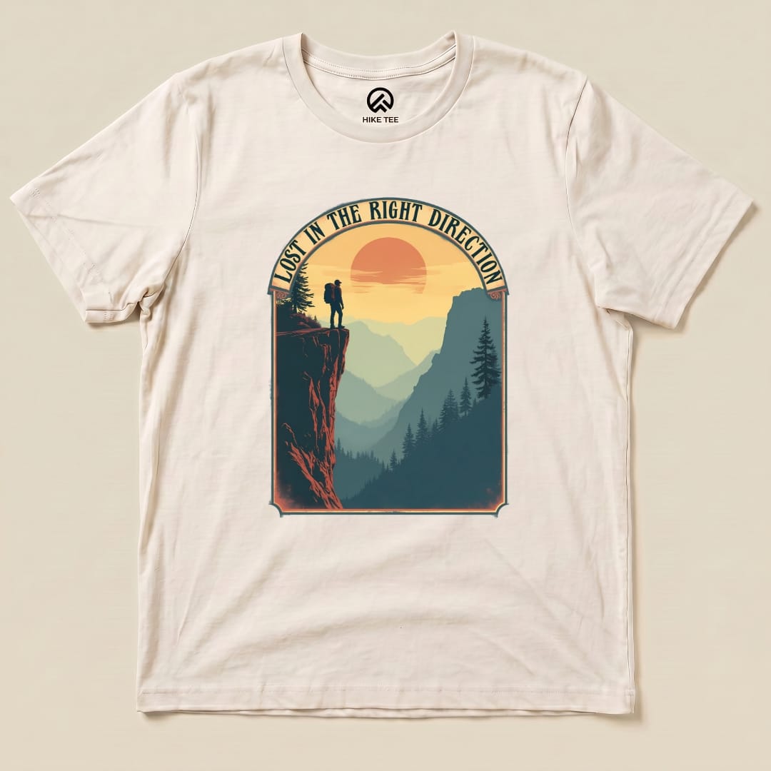 Lost In The Right Direction Shirt Hike Tee T-Shirt Natural / S