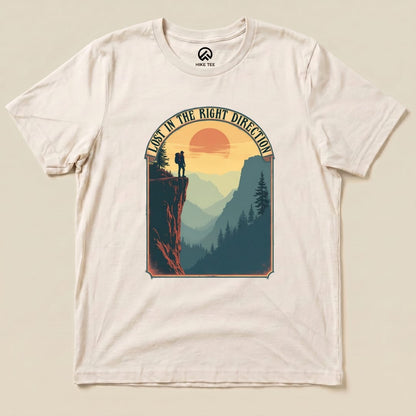 Lost In The Right Direction Shirt Hike Tee T-Shirt Natural / S