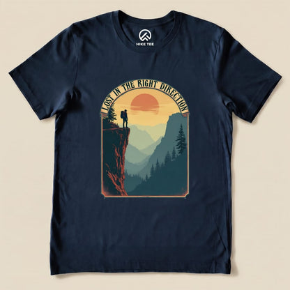 Lost In The Right Direction Shirt Hike Tee T-Shirt Navy / S