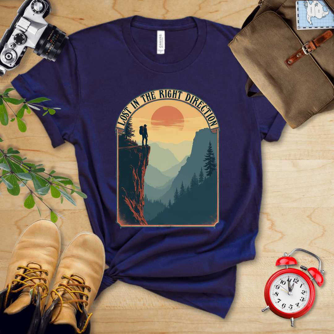 Printify T-Shirt Navy / S Lost In The Right Direction Shirt