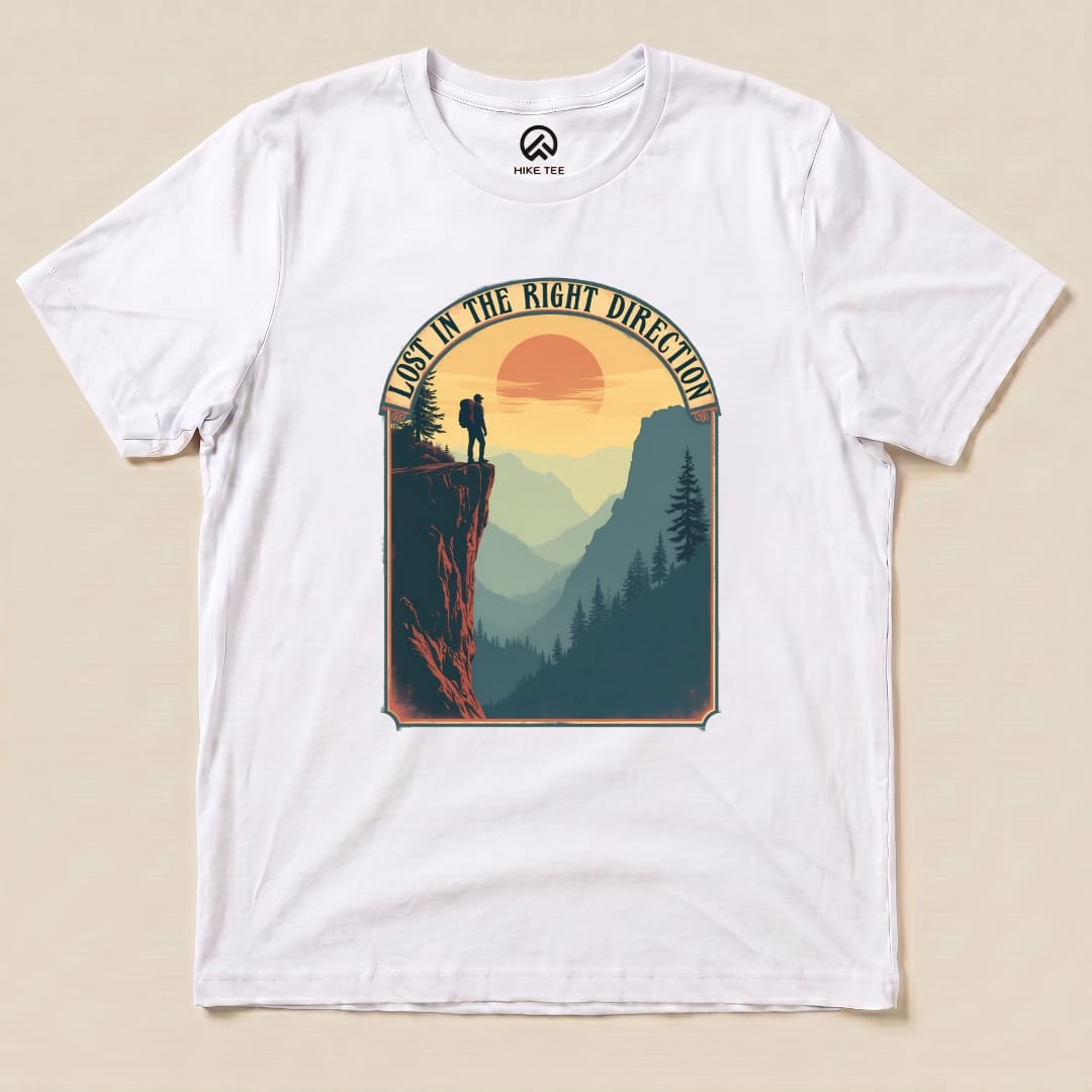 Lost In The Right Direction Shirt Hike Tee T-Shirt White / S