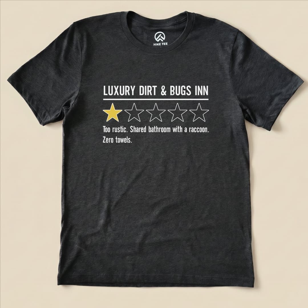 Luxury Dirt Inn Review Shirt Hike Tee T-Shirt Dark Grey Heather / S