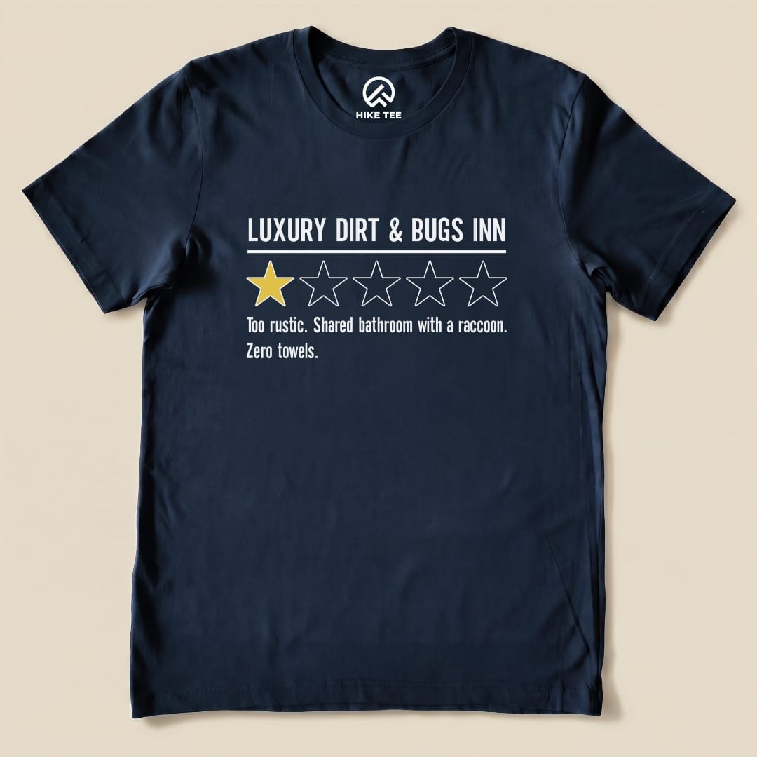Luxury Dirt Inn Review Shirt Hike Tee T-Shirt Navy / S