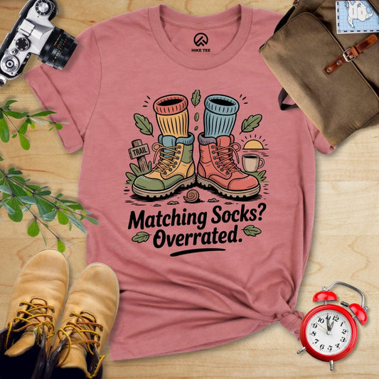 Hike Tee T-Shirt Heather Mauve / S Matching Socks Shirt