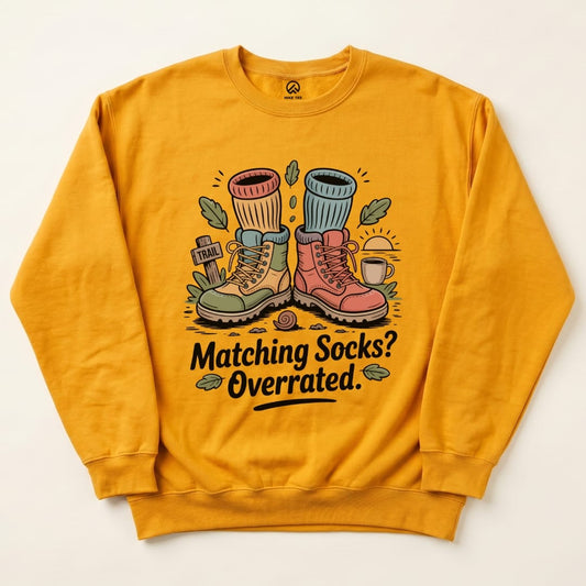 Matching Socks Sweatshirt Hike Tee Sweatshirt Gold / S