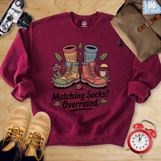 Hike Tee Sweatshirt Maroon / S Matching Socks Sweatshirt