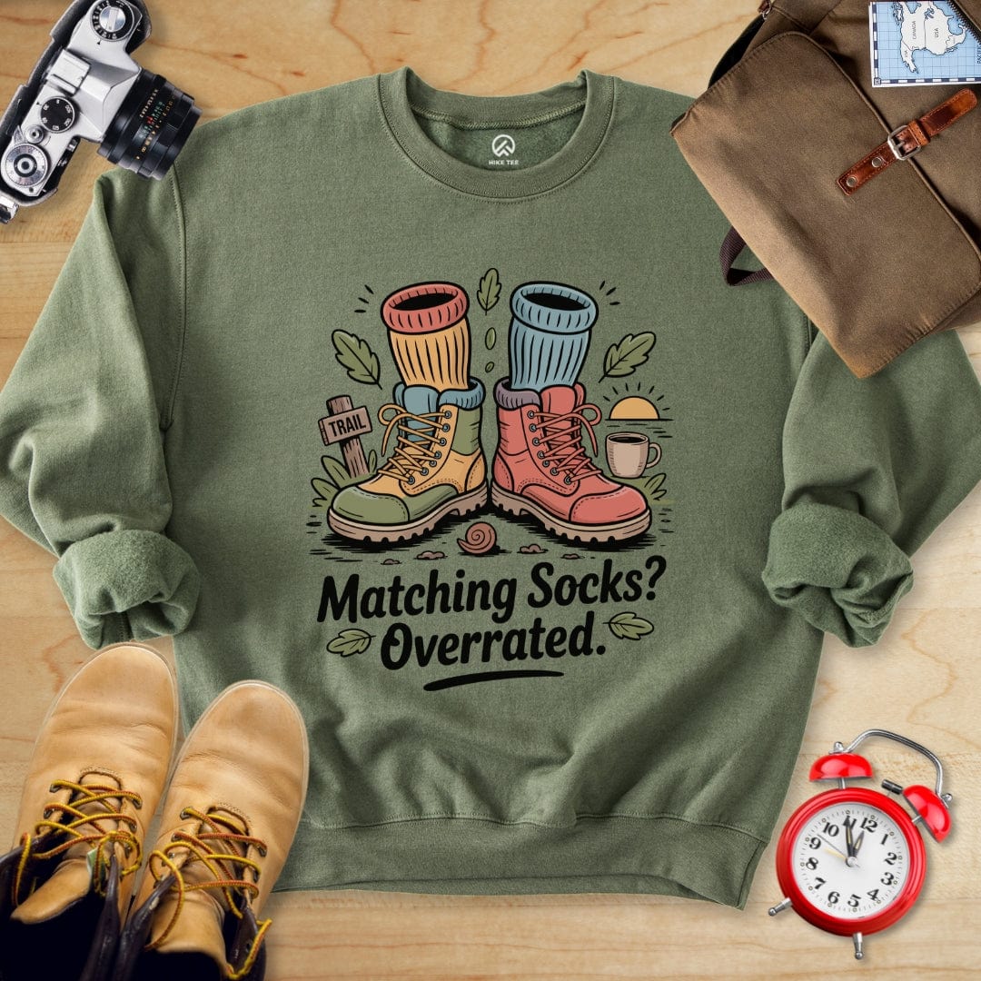 Hike Tee Sweatshirt Military Green / S Matching Socks Sweatshirt