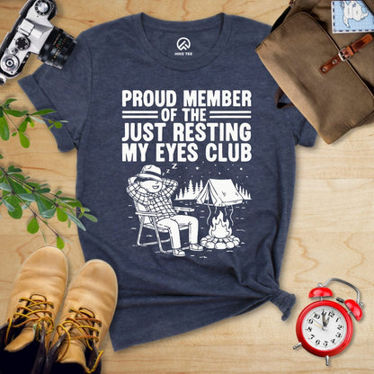 Hike Tee T-Shirt Heather Navy / S Member of Resting Eyes Club Shirt