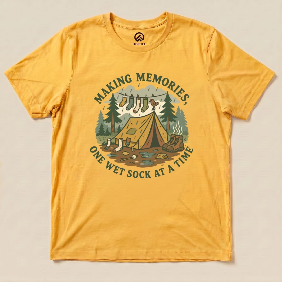 Hike Tee T-Shirt Gold / S Memories Camping Shirt