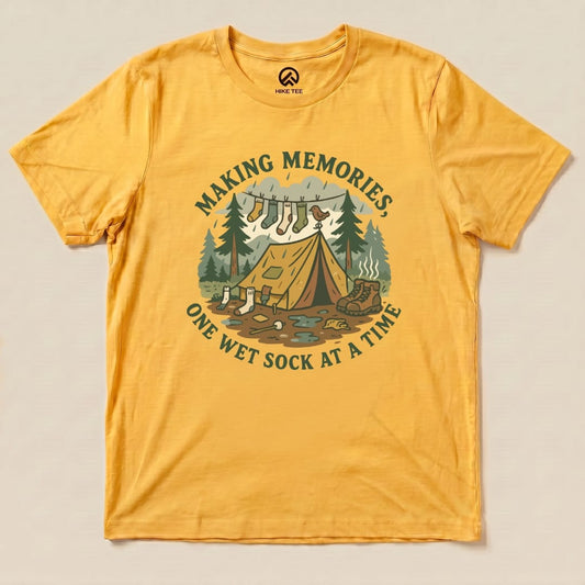 Hike Tee T-Shirt Gold / S Memories Camping Shirt