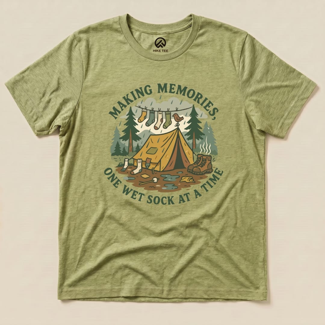 Hike Tee T-Shirt Heather Green / S Memories Camping Shirt